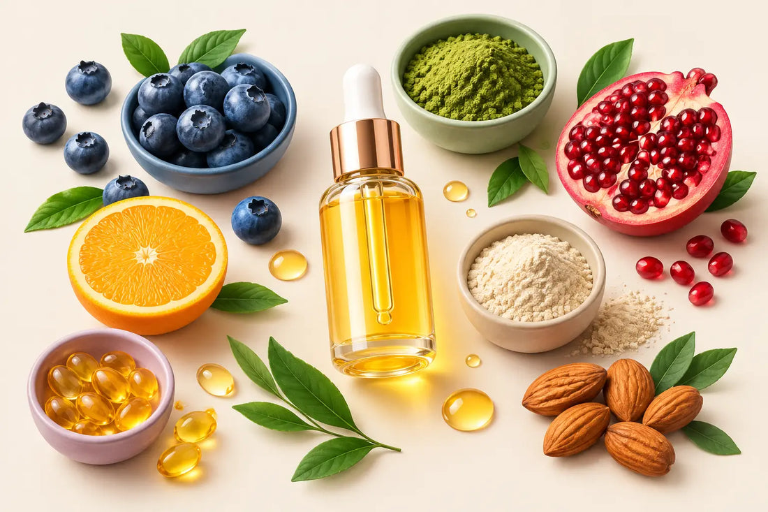 Guia de ingredientes antioxidantes faciais