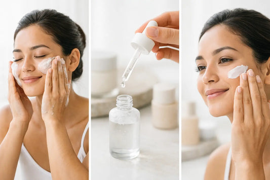 Exemplo de rotina facial minimalista em 3 passos