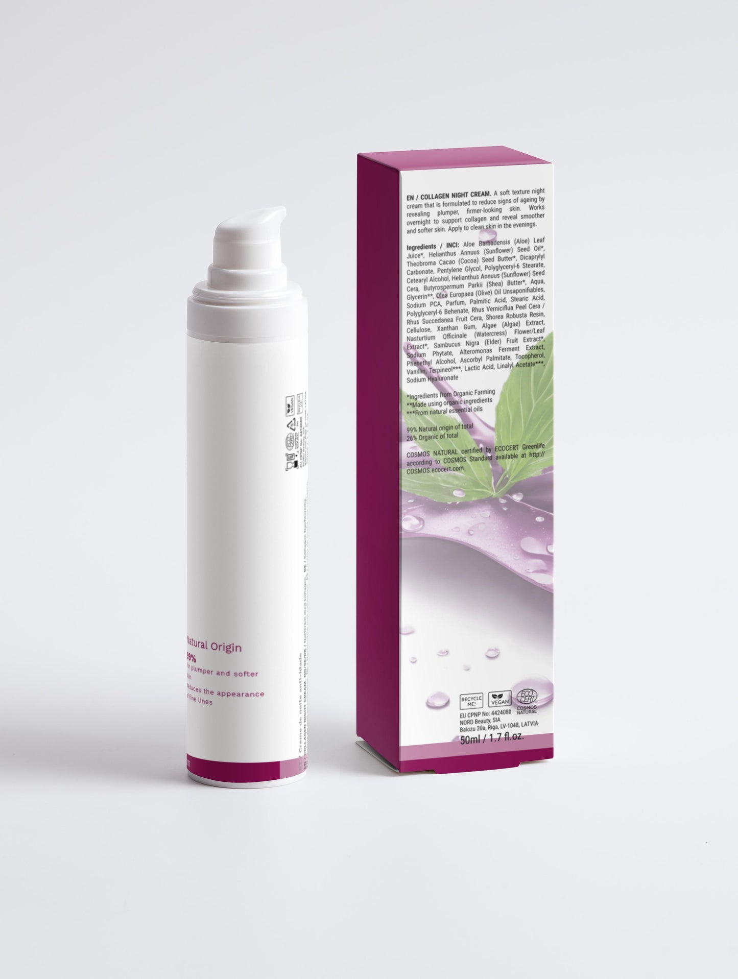 Creme de Noite Anti-Idade com Colagénio | 50 ml | Unnamed Cosmetics