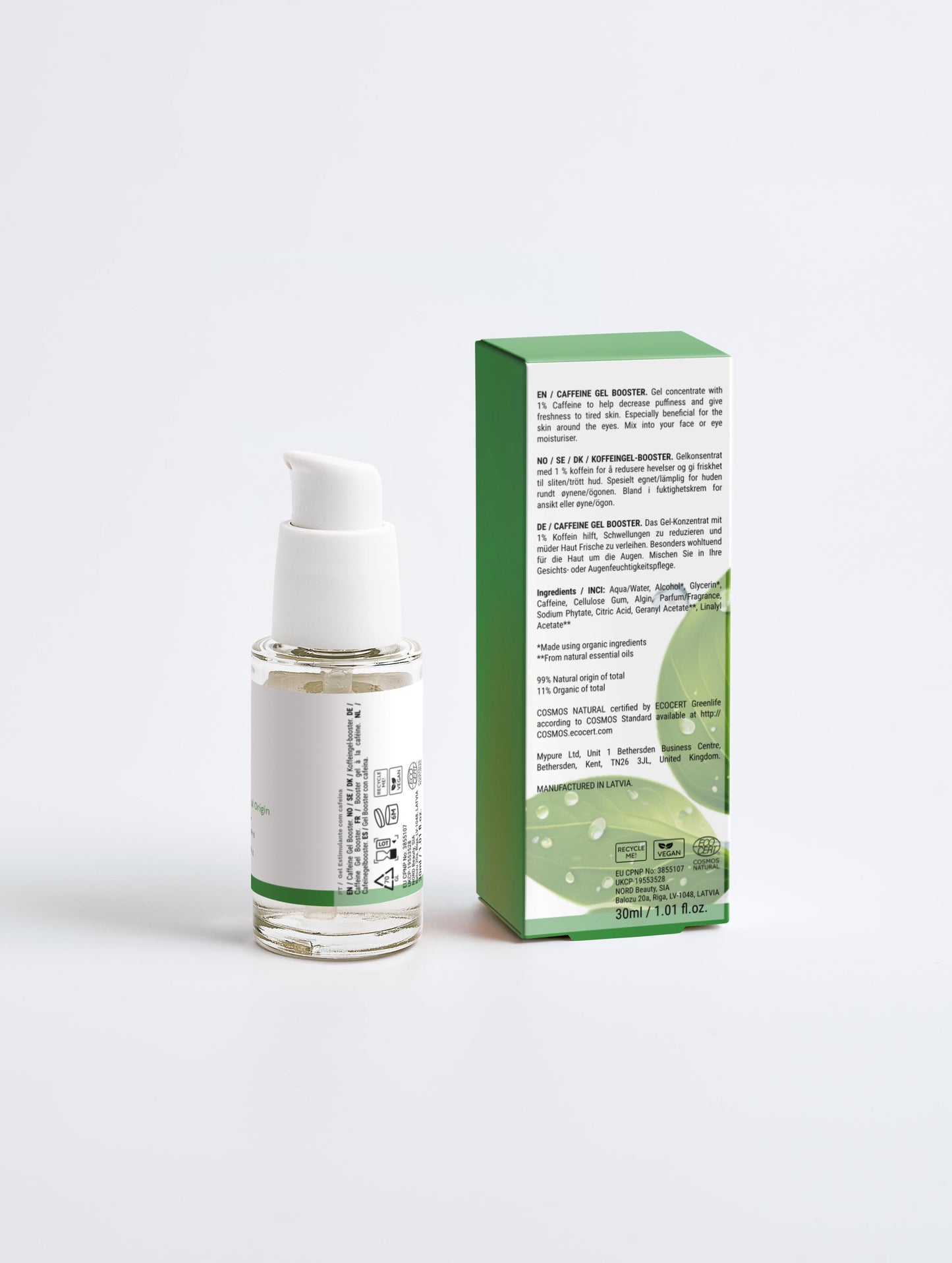 Gel Booster Concentrado com 1% Cafeína | 30 ml | Unnamed Cosmetics